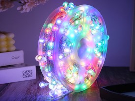 Rollo 50 metros luces bolita esfera cristal luz multicolor